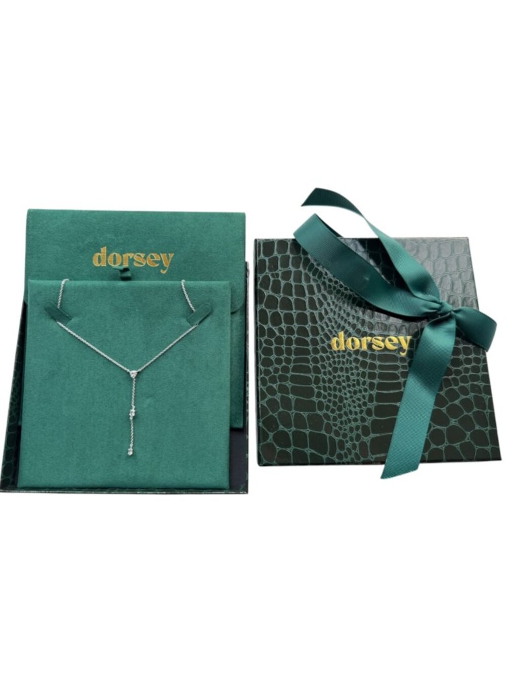 Dorsey Celeste Lariat Necklace, Silver